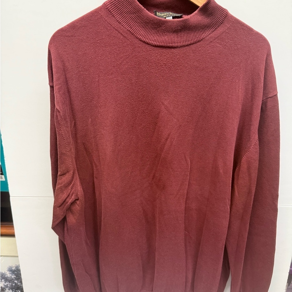 Men's Burgundy Mockneck Sweater